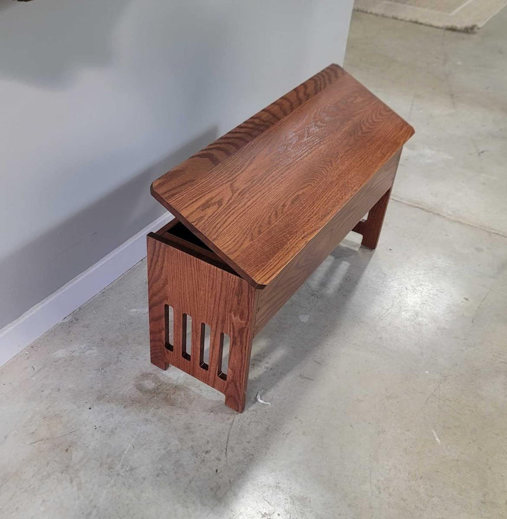 Rustic Red Door Co. Wooden Storage Bench for Entryway with Lid, Mission Style...