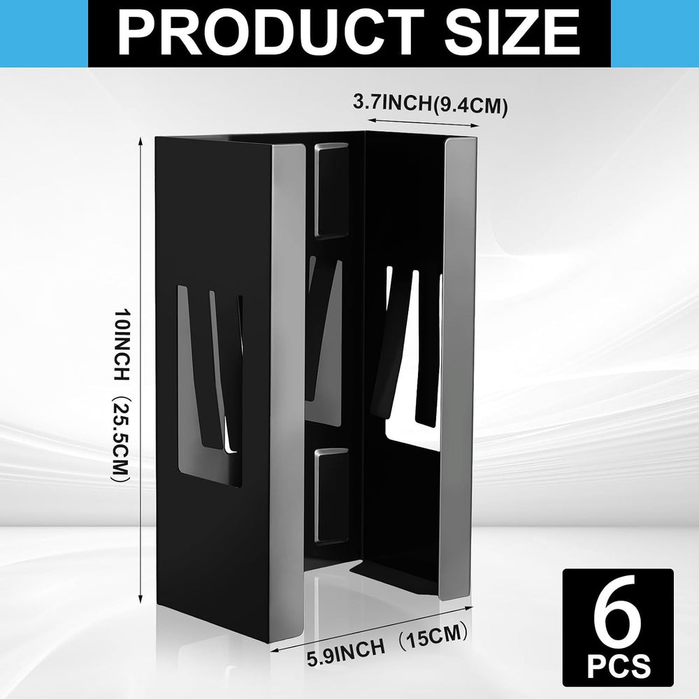 Lounsweer 6 Pcs Magnetic Glove Box Holder Wall Mount Dispenser, Black