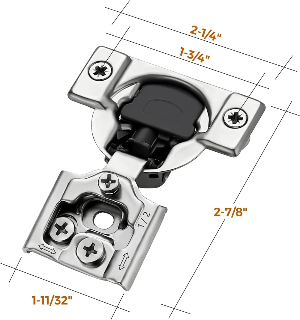 Ravinte 1/2 Inch Overlay Soft Close Hinge Kitchen Cabinet Hinges 50 Pack