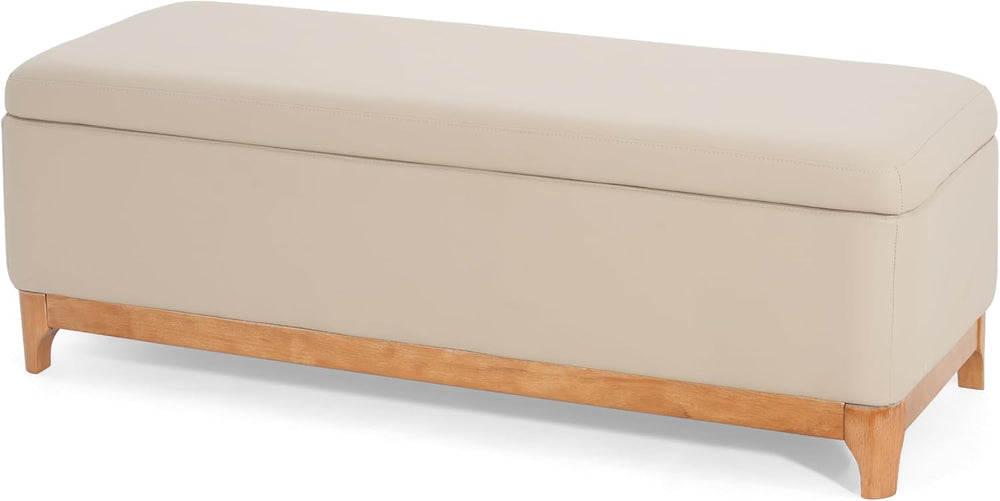 Christopher Knight Home Nesley Upholstered Ottoman with Storage for Living Ro...