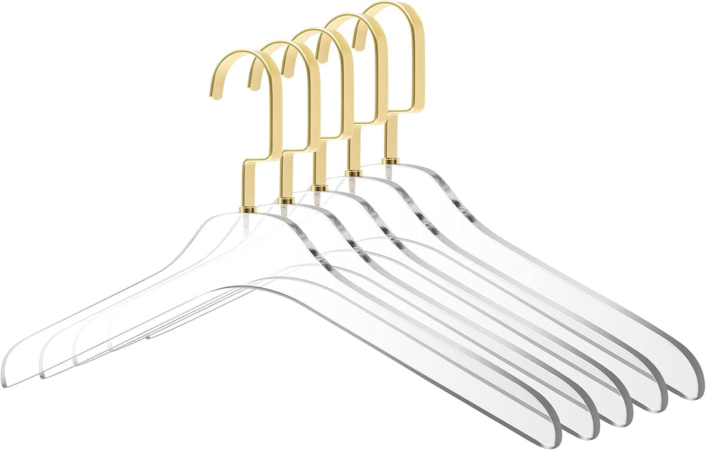 Quality Clear Acrylic Lucite Coat Suit Hangers, Stylish Clothes Hanger with S...