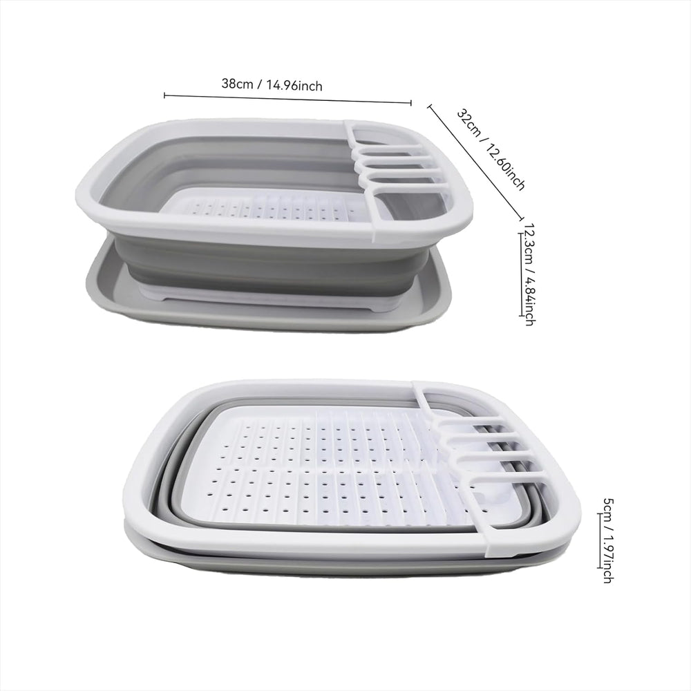SAMMART 8L (2.11Gallons) Collapsible Plstic Dish Drainer with Drainer Board -...