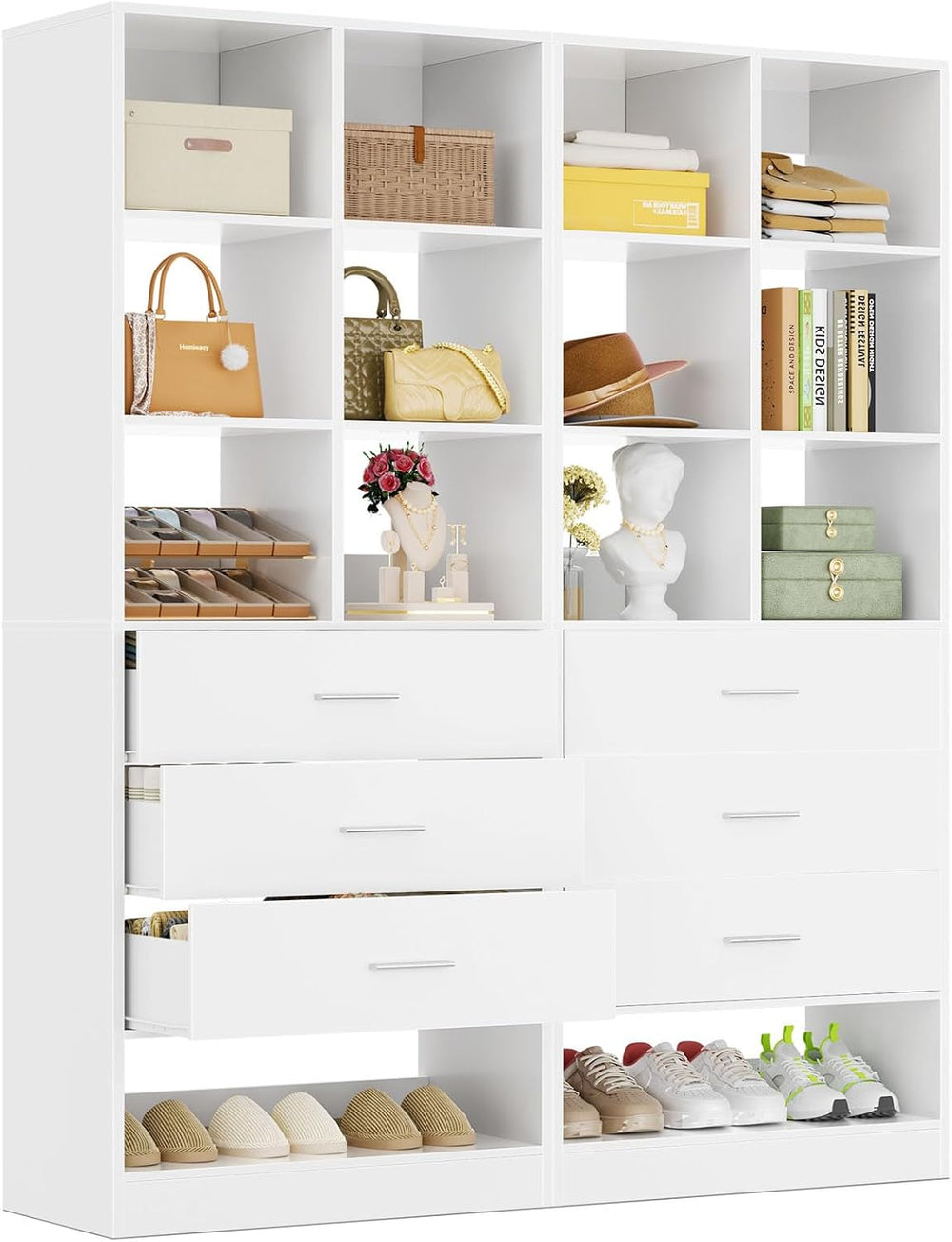 Homieasy Closet System Organizer with Drawers and Partition Storage, 4 FT Fre...