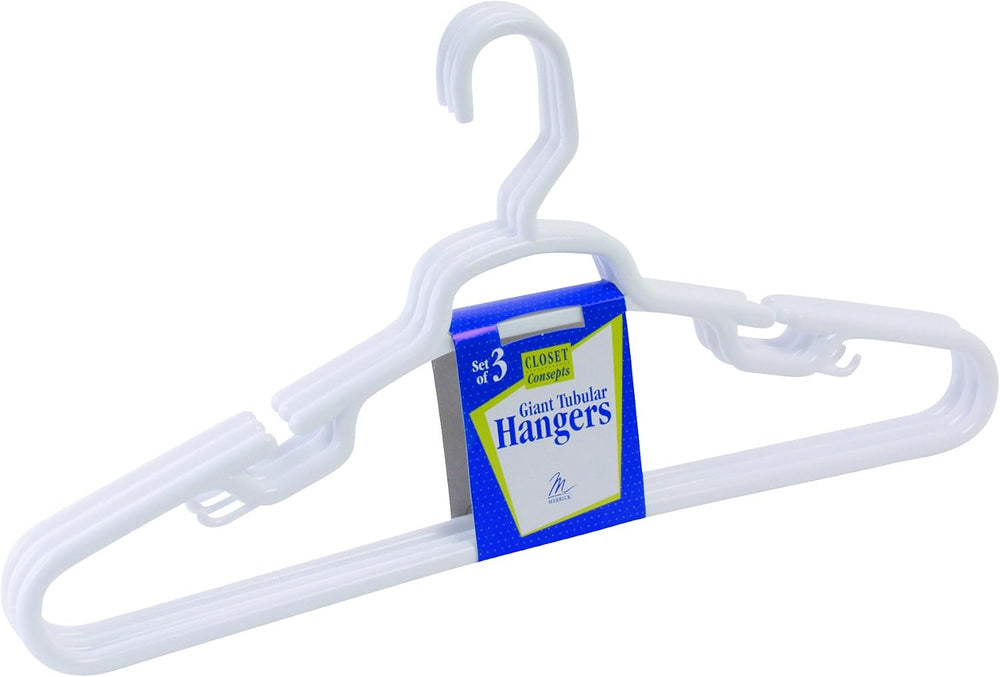 Merrick Engineering C84311-GH White Giant Tubular Plastic Hanger - 3*12 packs...