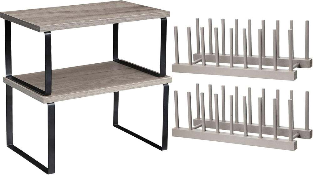 4 Pcs Kitchen Organizer Accessories Set for Cabinet, Gray, 11.8 x 7.9''