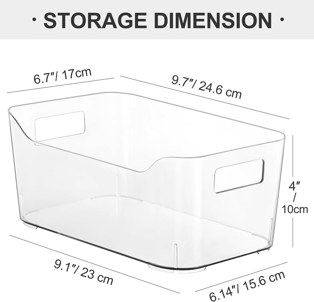 Heyuzb Pantry Organizers Storage, Clear Storage Organizer Bins 12 PACK