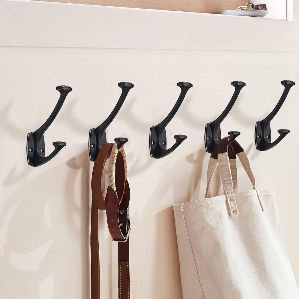 10 Pack Oil Rubbed Bronze Hooks Decorative Heavy Duty Solid Large Coat Hooks ...