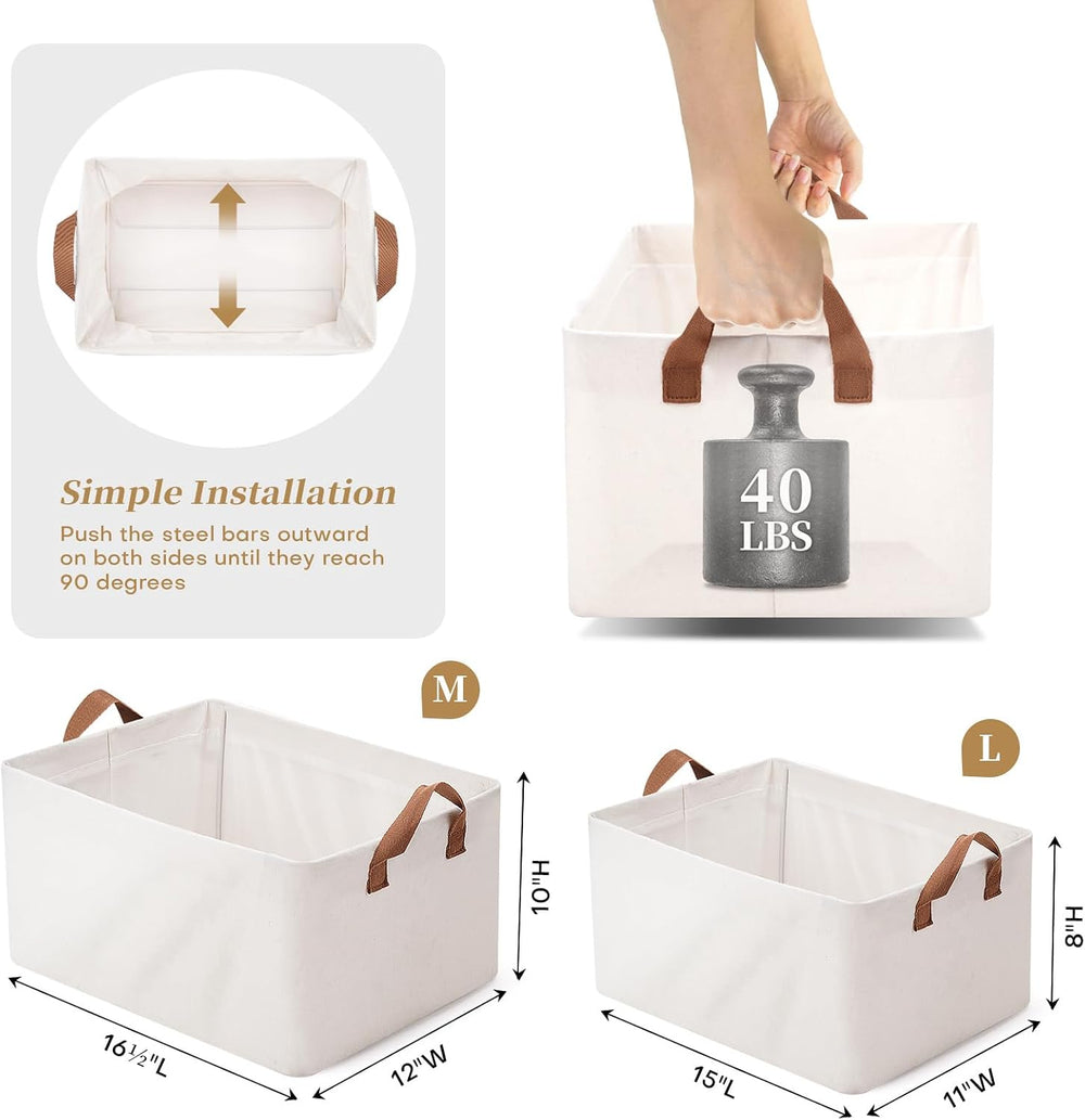 large storage baskets, closet storage bins, Canvas Fabric Storage Basket for ...