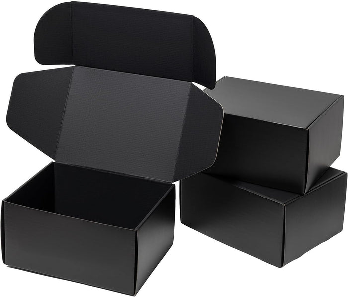 Timirog Black Shipping Boxes 12x9x6 Inches 16 Pack Corrugated Cardboard