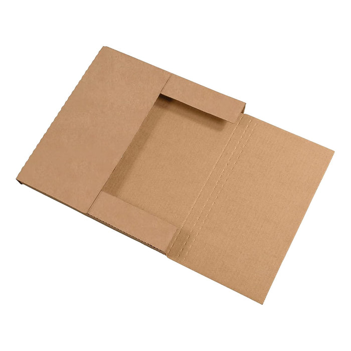 AVIDITI Easy-Fold Corrugated Cardboard Mailing Boxes, 12 1/2"L x 12 1/2"W x 1"H, 50-Pack | Crush-Proof, for Shipping, Mailing and Storing, Small, Kraft