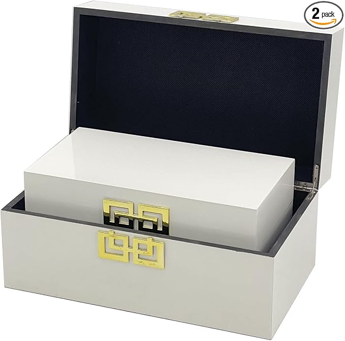 Galt International Large & Small Decorative Storage Box w/Hinged Lid