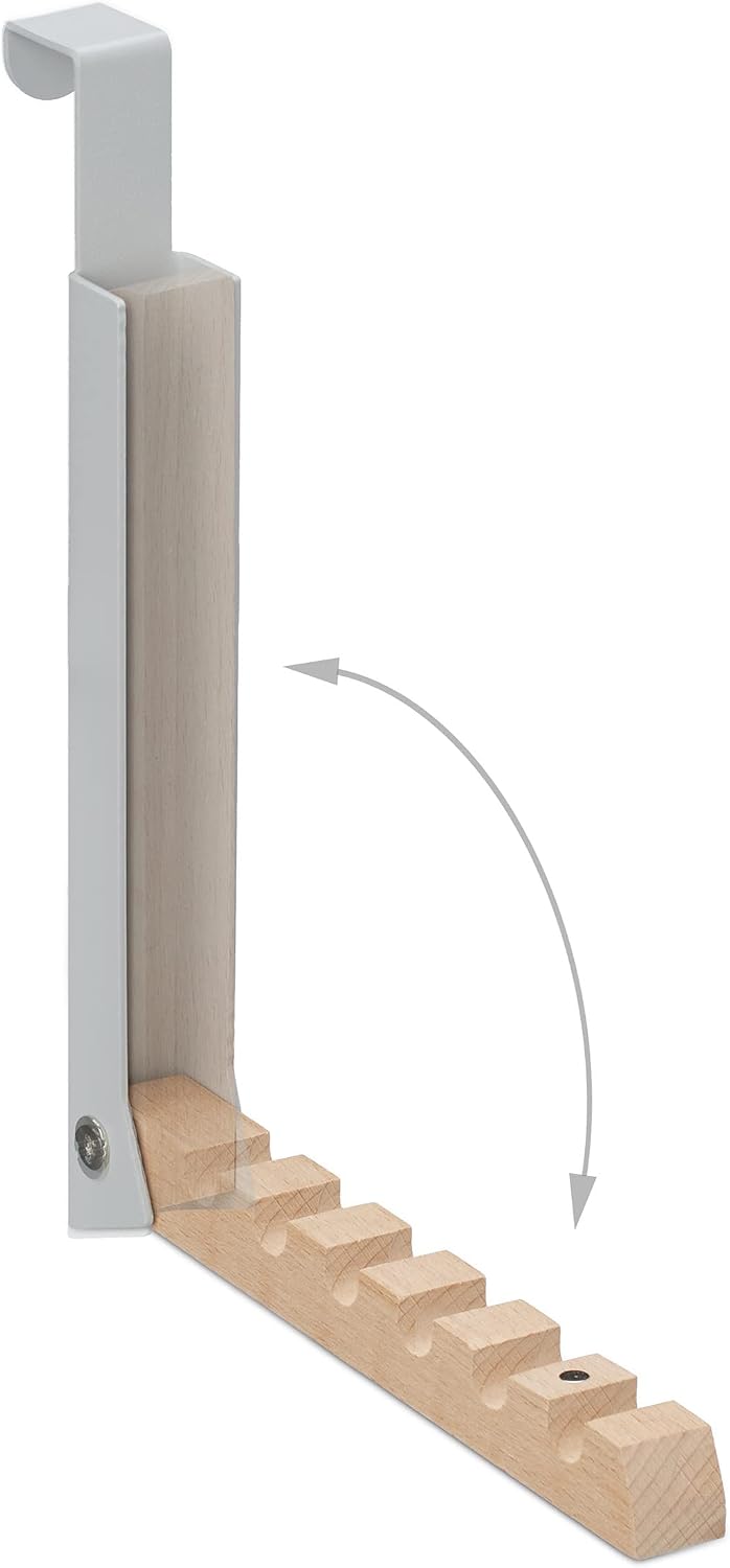 2 x Folding Door Hook for Hanging for 6 Clothes Hangers Wooden Metal Door Thi...