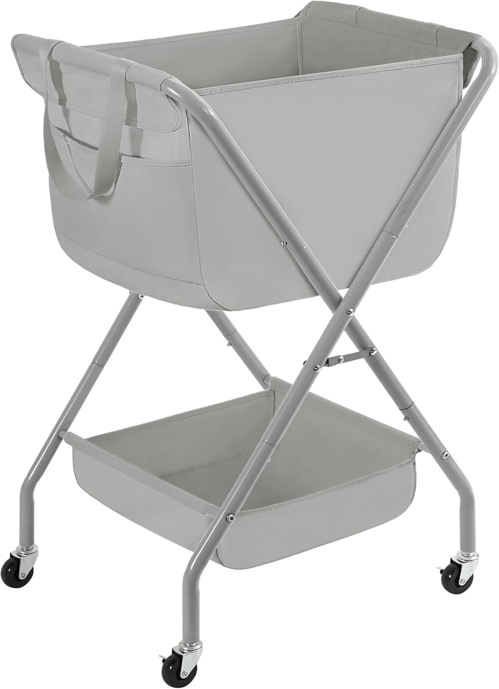 STORAGE MANIAC Collapsible Laundry Cart with Wheels 35.6"H Removable Can...