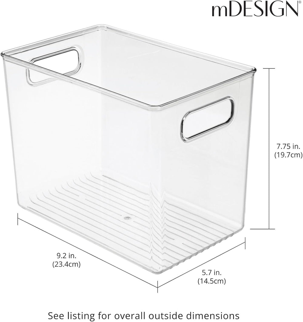 mDesign Plastic Deep Kitchen and Pantry Organizer Storage Bin with Handles fo...