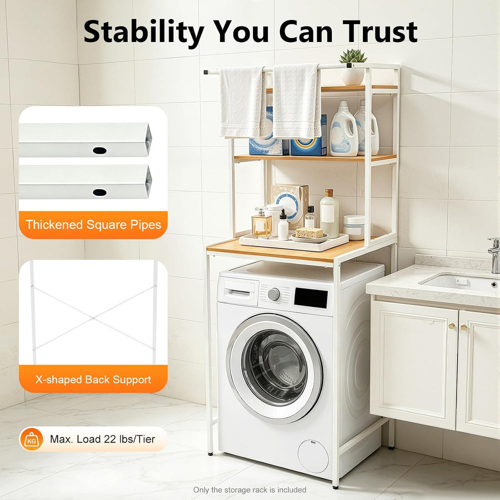 Over Washer and Dryer Shelves 3 Tiers Laundry Room Storage Organizer Floor St...