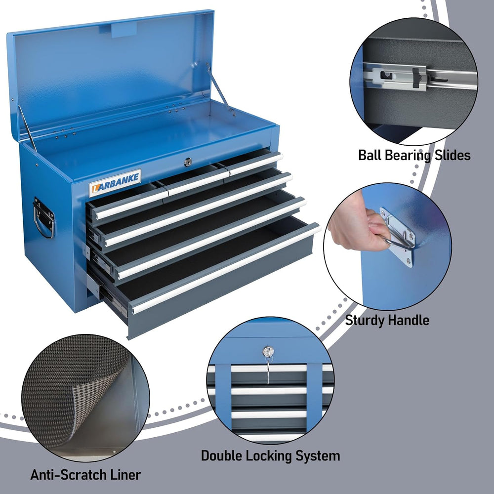 LARBANKE 20 Drawer Rolling Tool Chest Combo,with Wheels & Foot Pads, Blue