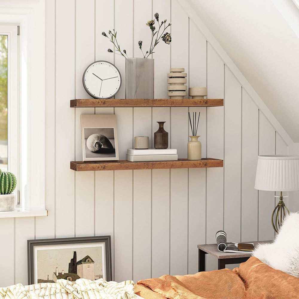 HOOBRO Floating Shelves for Wall, Wall Mounted Shelf Set of 2, 31.5" Han...
