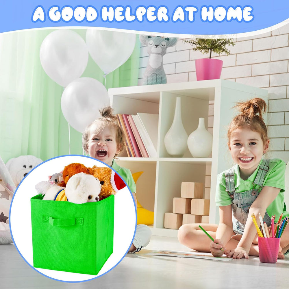 Yinder 12 Pcs Cube Storage Bin Rainbow 10.5''x10.5''x11'&...