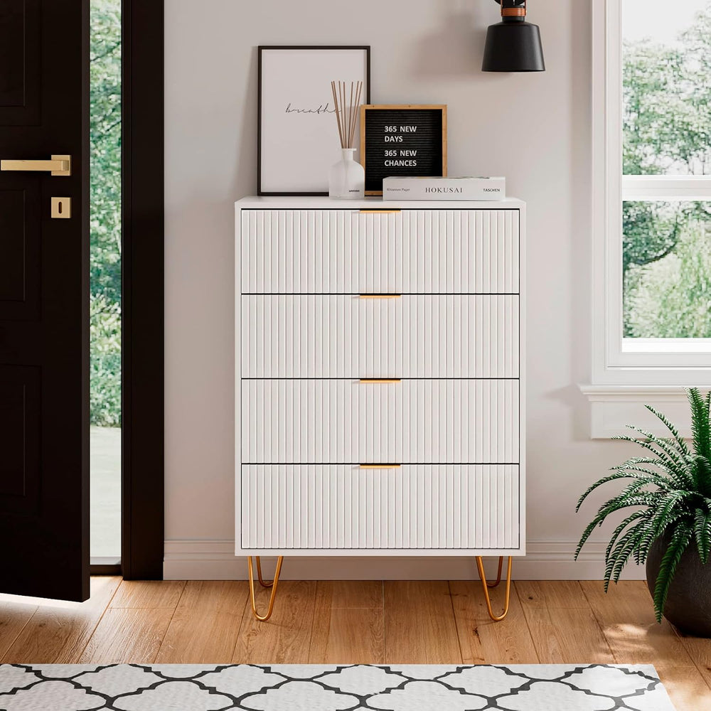 Masupu 4 Drawer Dresser, Drawer Chest, Tall Storage Chest Cabinet Organizer U...