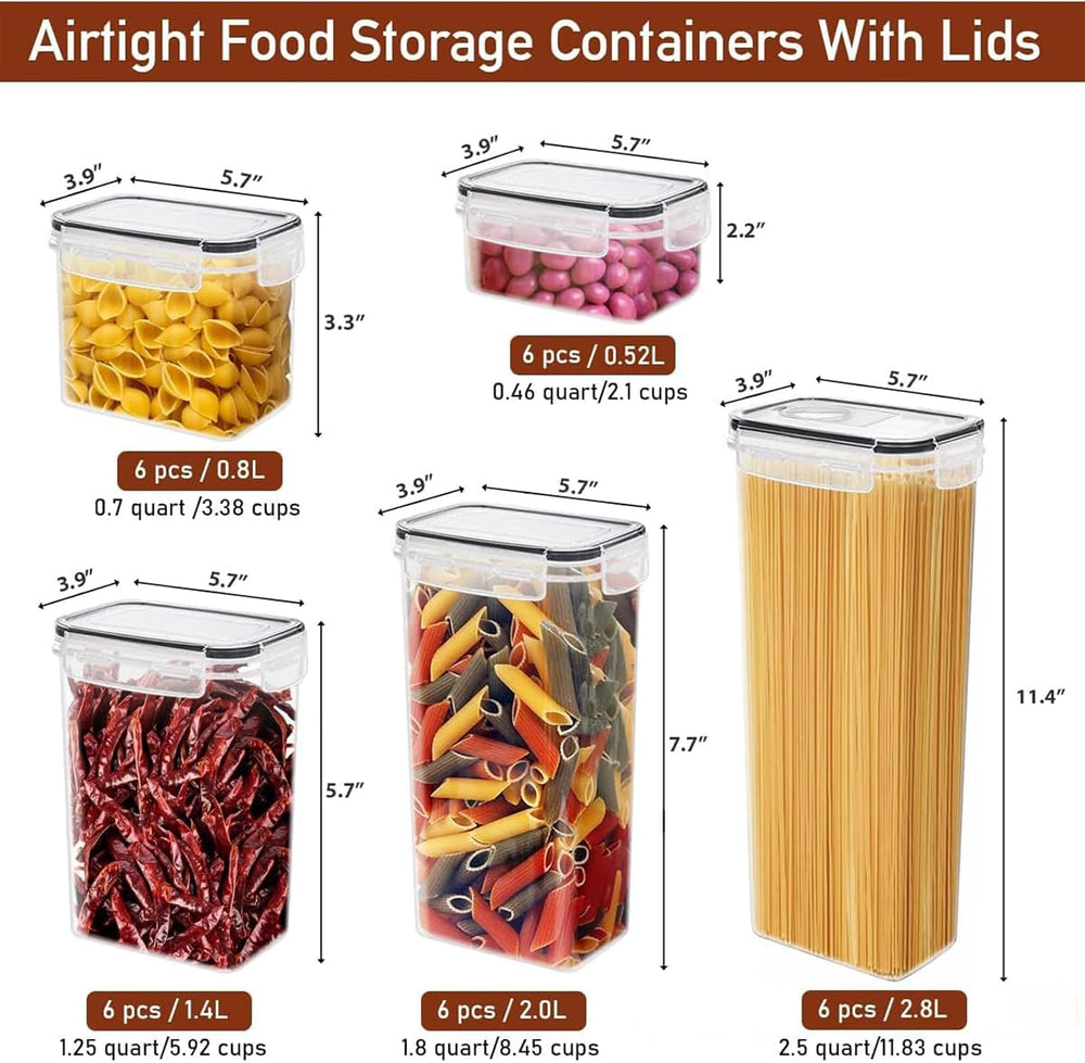JUJOJB 60PCS Airtight Food Storage Containers with Lids, BPA-Free