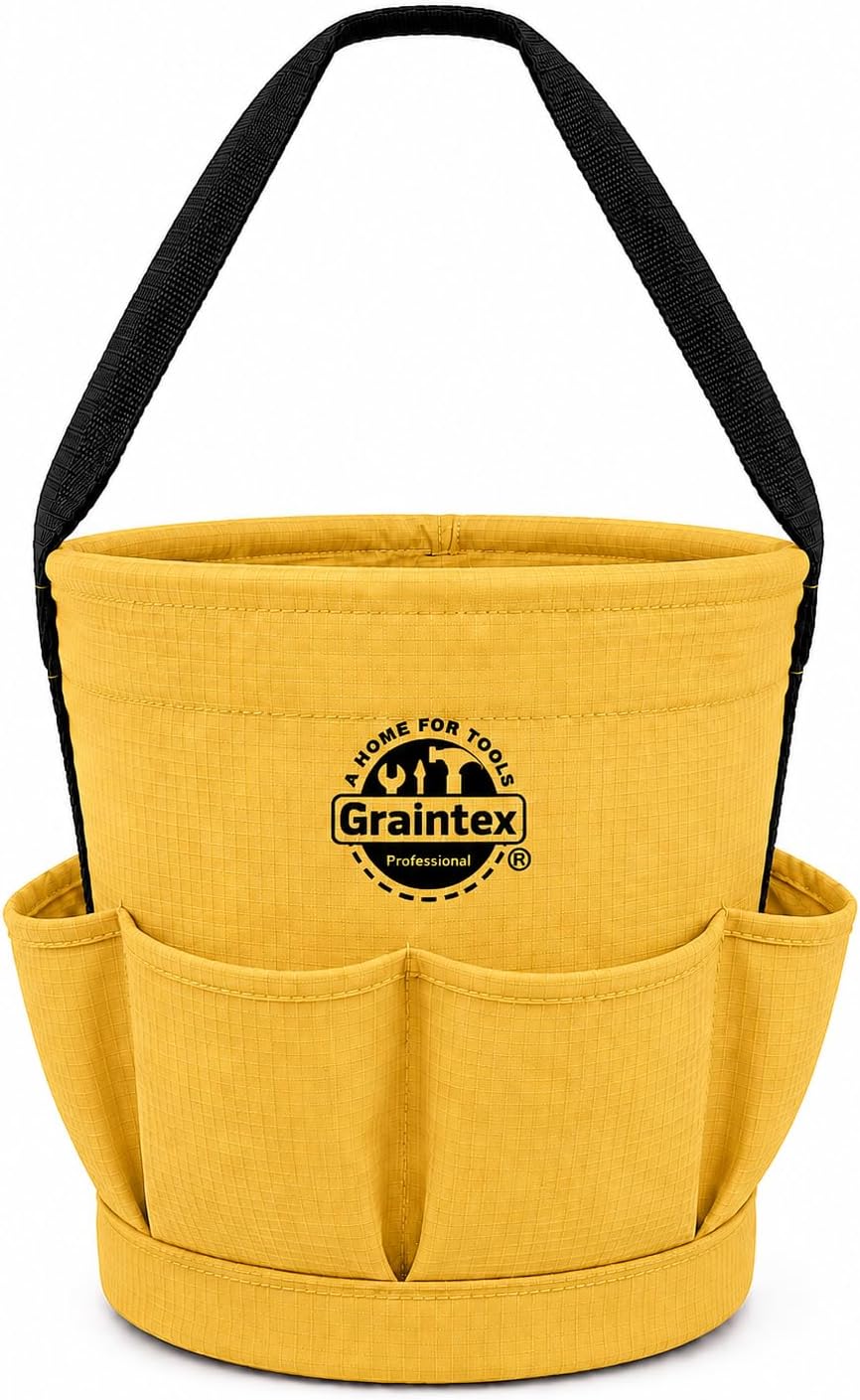 Graintex Tapered Canvas Bucket 12"x10"x15", Utility Tool Bucke...
