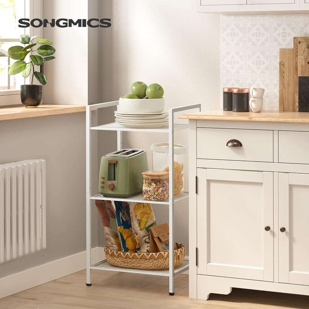 SONGMICS 3-Tier Storage Rack, Bathroom Shelf, Extendable Plant Stand
