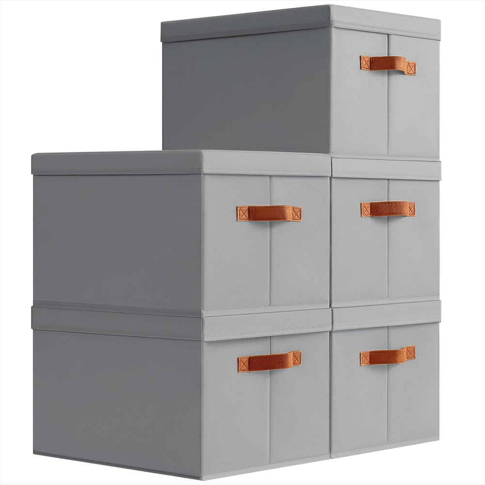 Homsorout Storage Bins with Lids - Large Fabric Closet Bins with Lid, 5 Pack ...