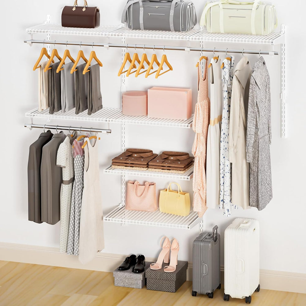 Sturdy Closet Organizer System: 6.5 Ft. Custom Metal Wire Shelving