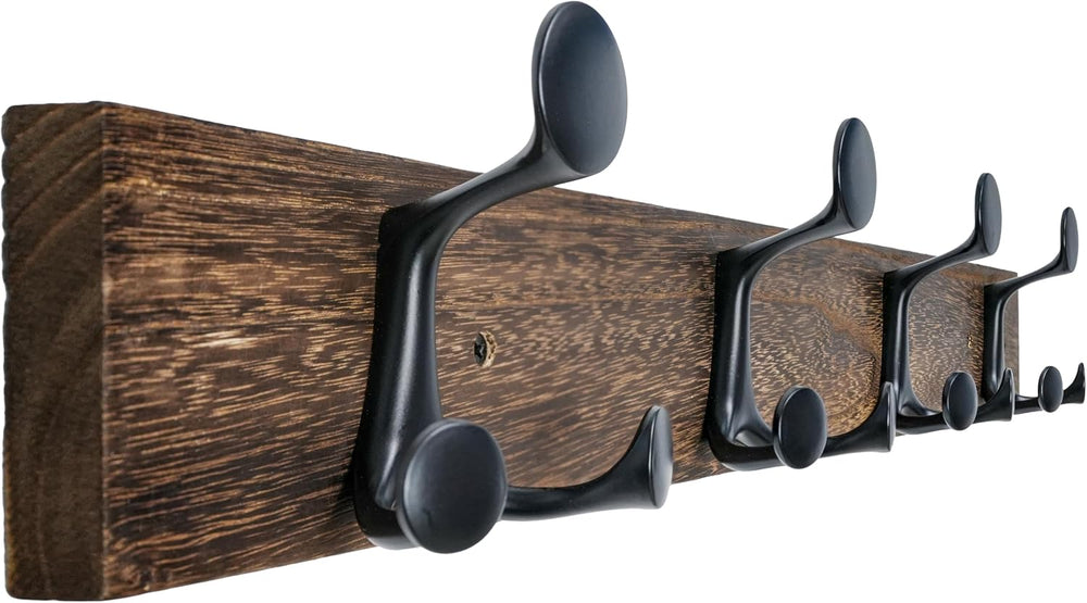 WEBI Coat Rack Wall Mount,24" Solid Wood Coat Hooks Wall Mounted Coat Ha...