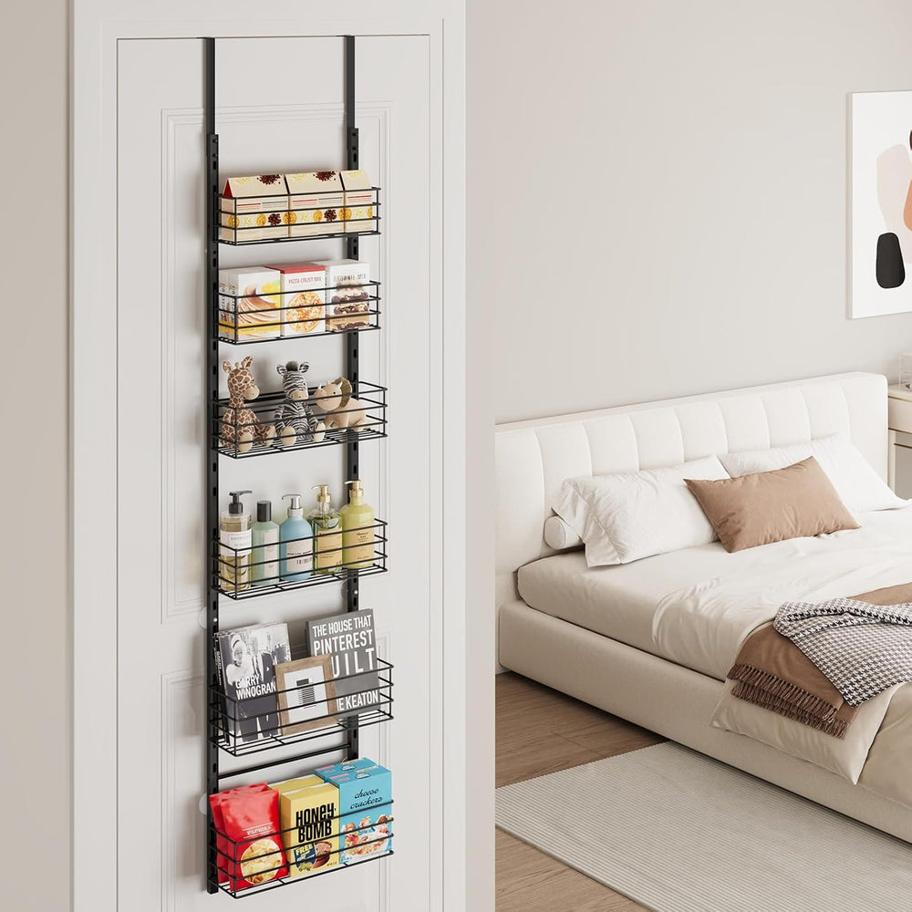 SWTYMIKI Over The Door Organizer - Door Organizer Hanging with 6 Adjustable M...