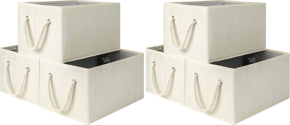StorageWorks Storage Baskets for Shelves, Foldable Fabric Closet Storage Bins...