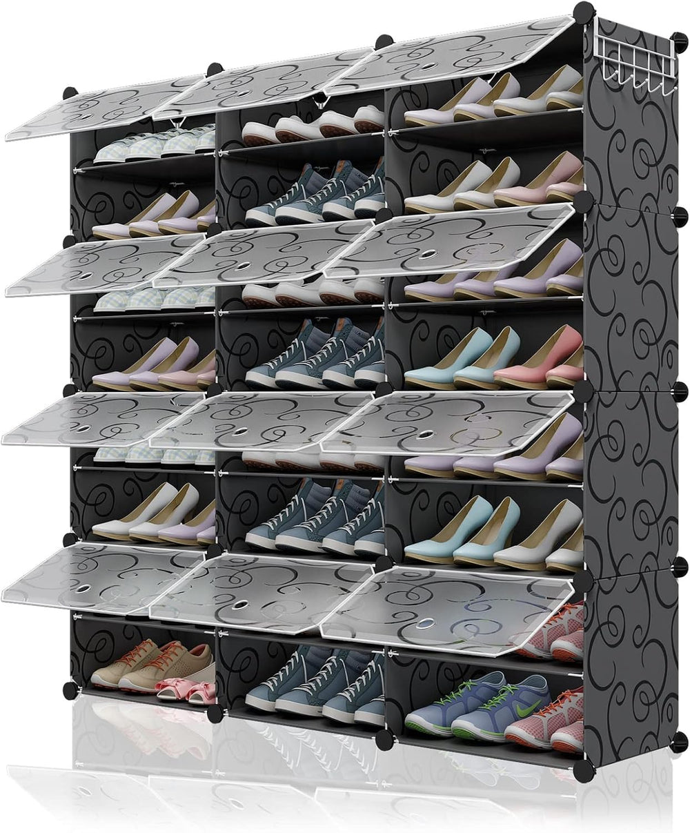 KOUSI Portable Shoe Rack Organizer 48 Pair Tower Shelf Storage Cabinet Stand ...