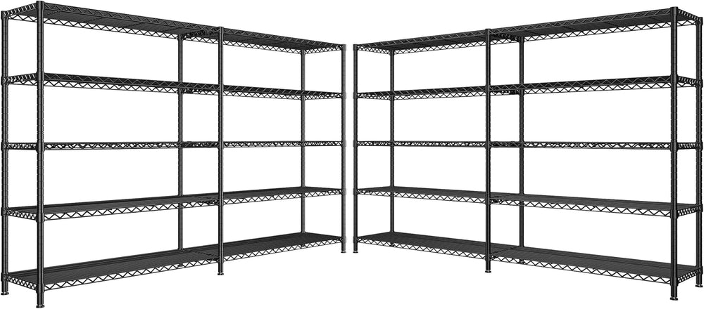 REIBII 73" W 5-Tier Heavy Duty Wire Shelving Unit, Garage Commercial, 2PC