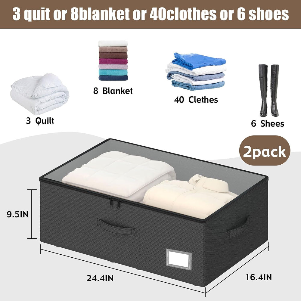 EE-RoomWorld Underbed Storage Bins With Wheels, No Assemble Required 10 inche...