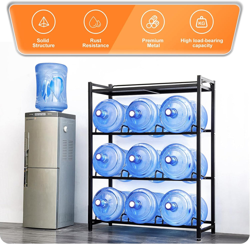 5 Gallon Water Dispenser Jug Holder with Top Shelf Heavy Duty Water Cooler Ju...