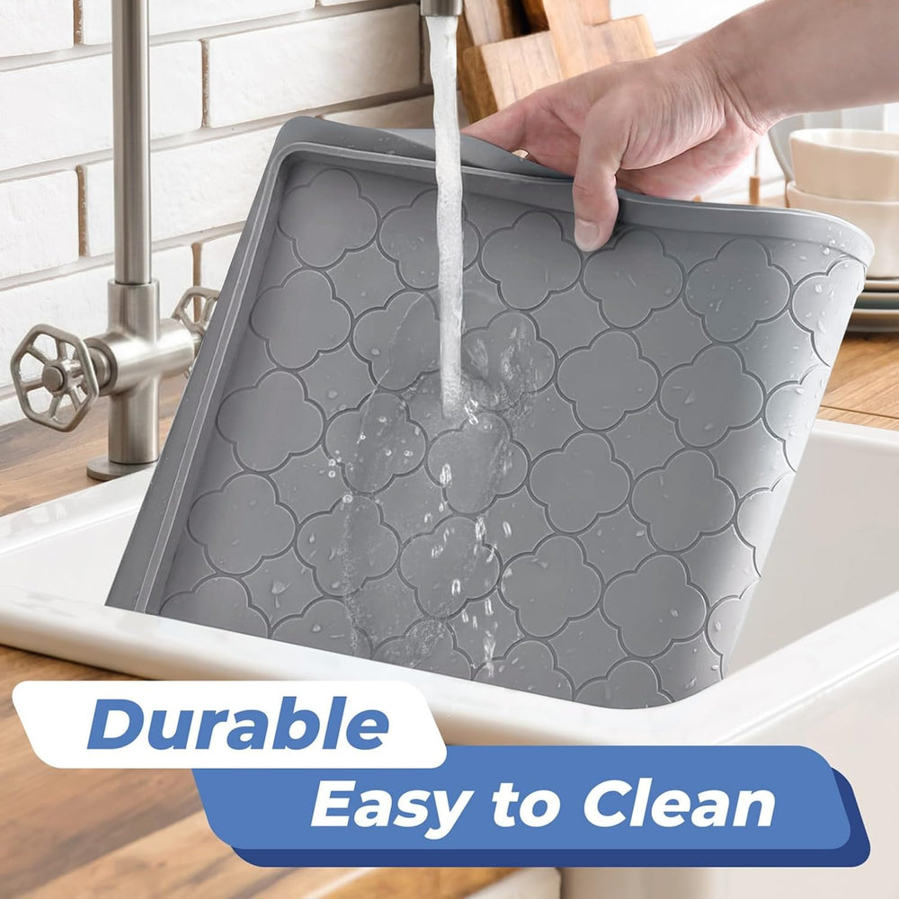 Jin&Bao Under Sink Mat 37" x 22" Waterproof Silicone Cabinet Ki...