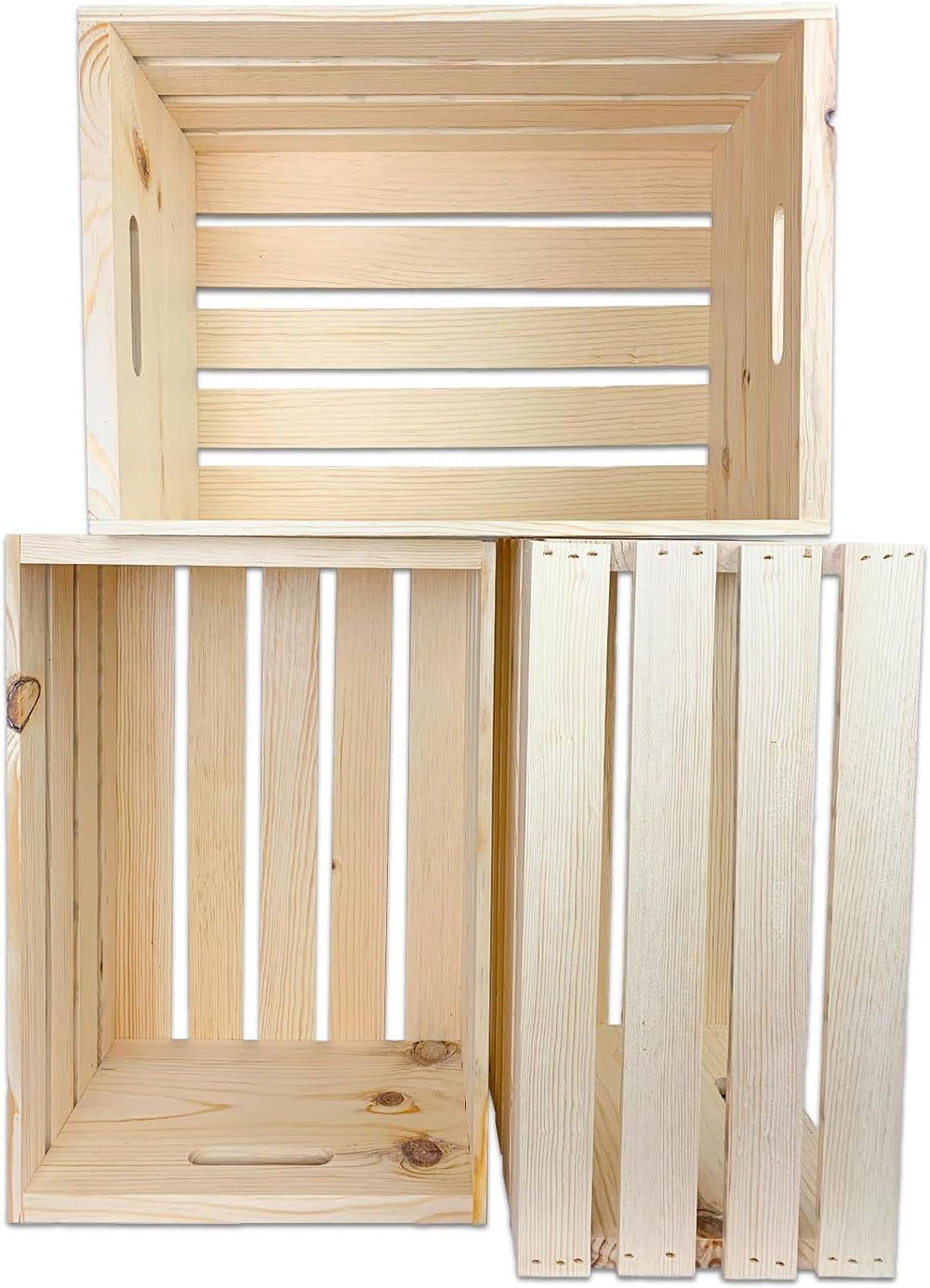 Wilson Large Wooden Pine Crate for Storage and Decoration at Home, Office, Ki...