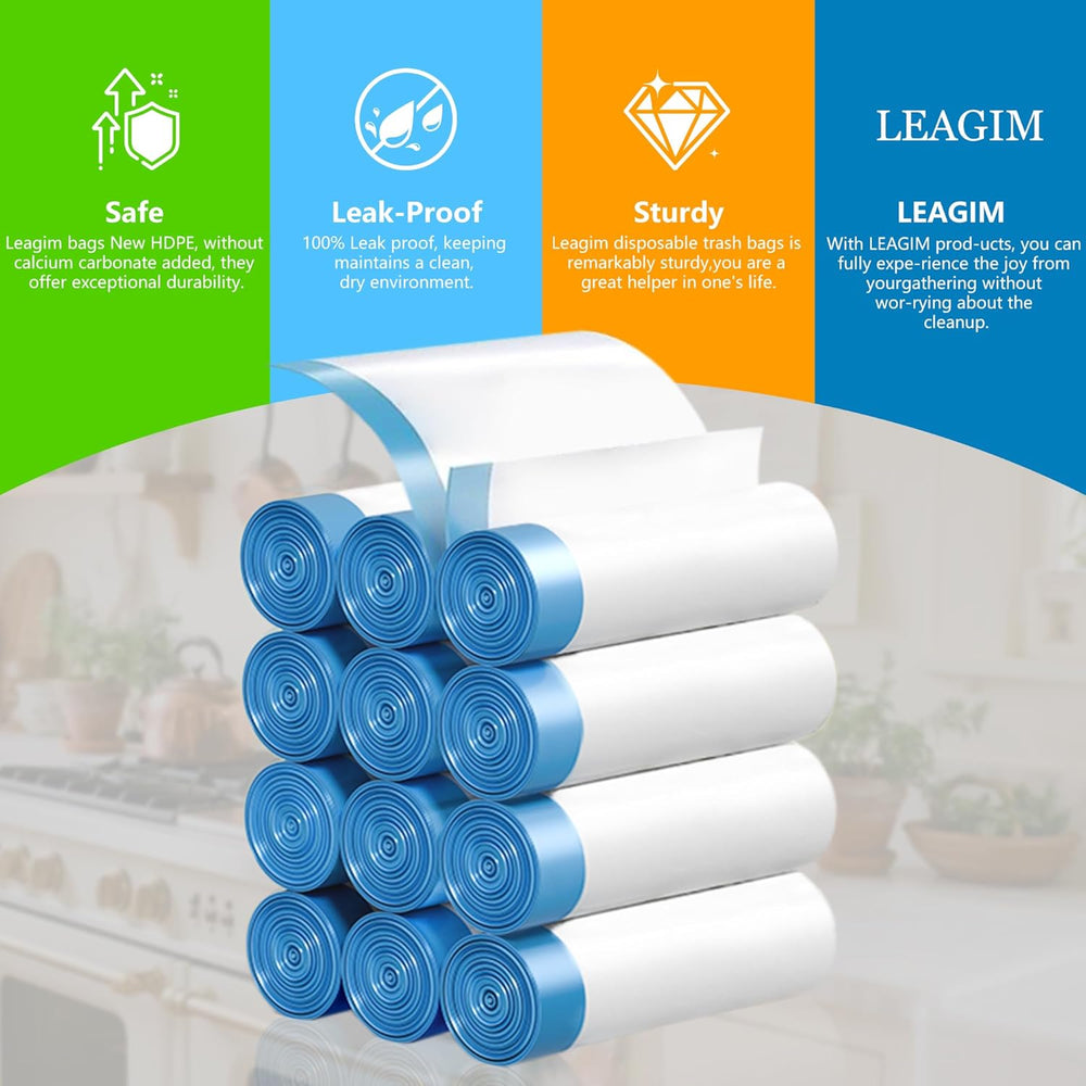 Small Trash Bags 3 Gallon, 360 Count -1.2 Mil Drawstring Mini Garbage Bags, W...