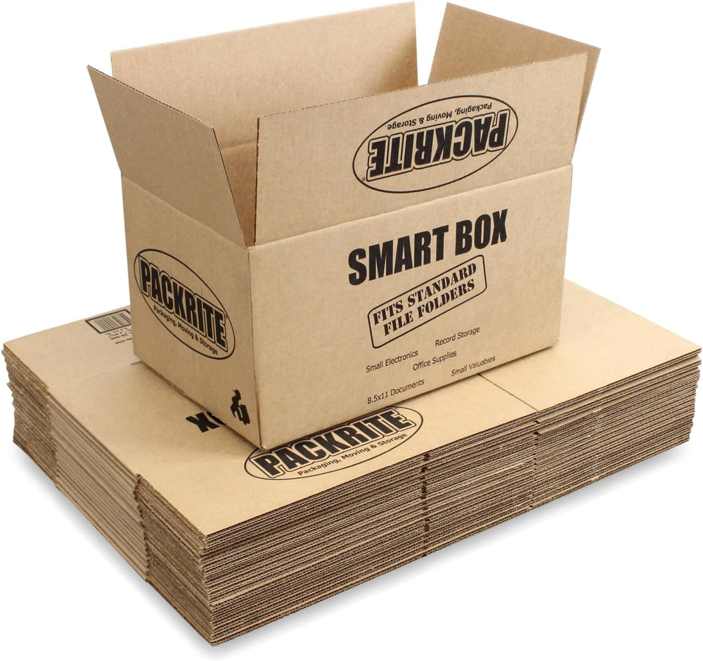 Smart Boxes, with Handles, Small Moving Boxes for Books Document Storage Pack...