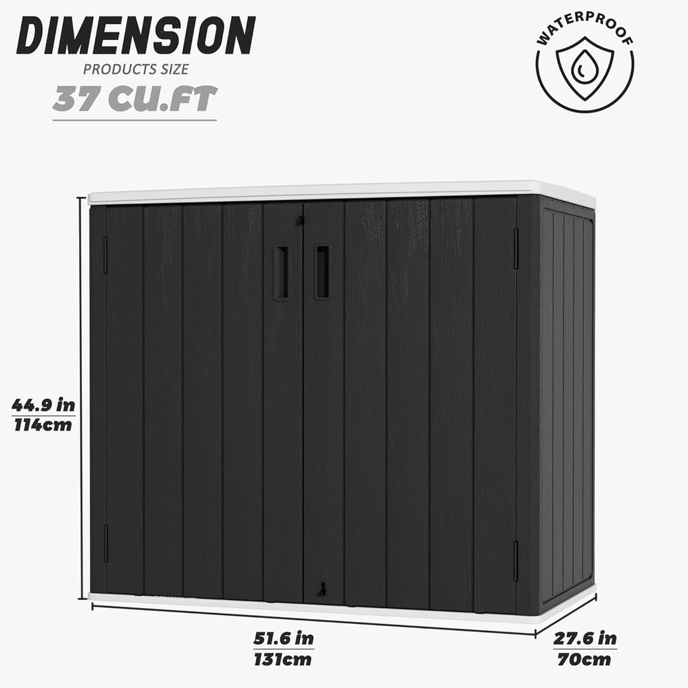 Mrosaa Large Outdoor Storage Box,Resin Sheds&Outdoor Storage Waterproof/L...