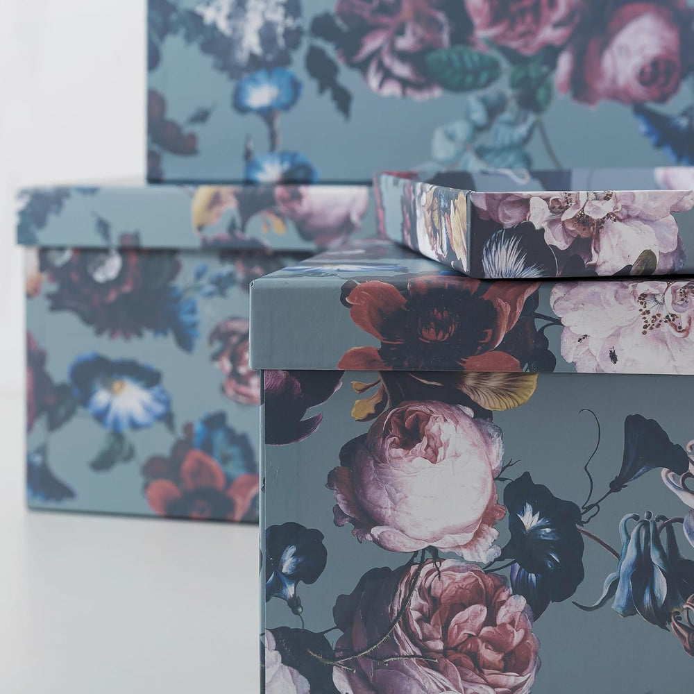 Soul & Lane - Elegance in Bloom Decorative Boxes with Lids, Set of 3