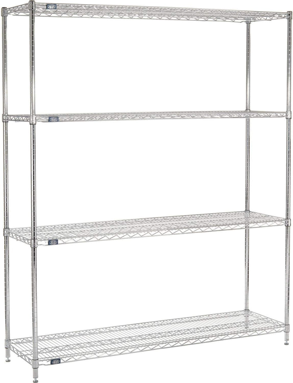 Nexel Adjustable Wire Shelving Unit, 4 Tier, Commercial Dry Storage Rack, 18&...