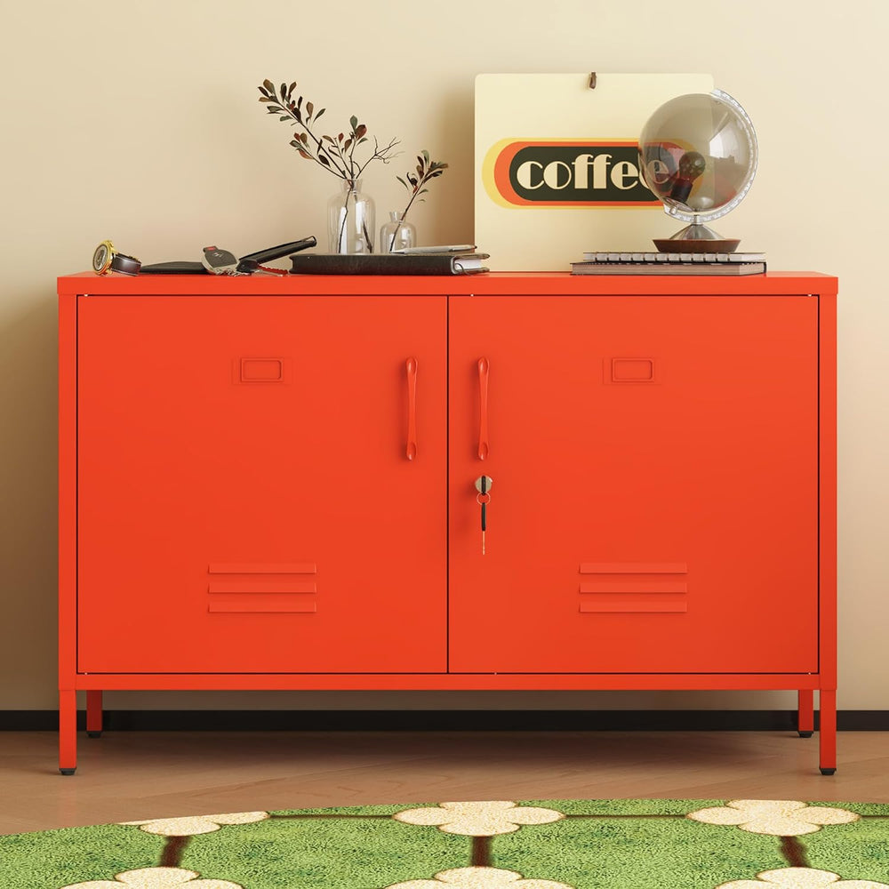 25.2" H Metal Locker Storage Cabinet with 2 Locks, Steel Low Lockerable ...