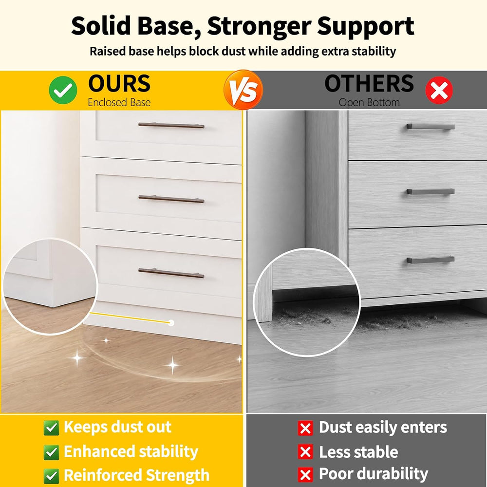 Closet System with 6 Drawers & Mirror, 4-12FT Closet Organizer System wit...
