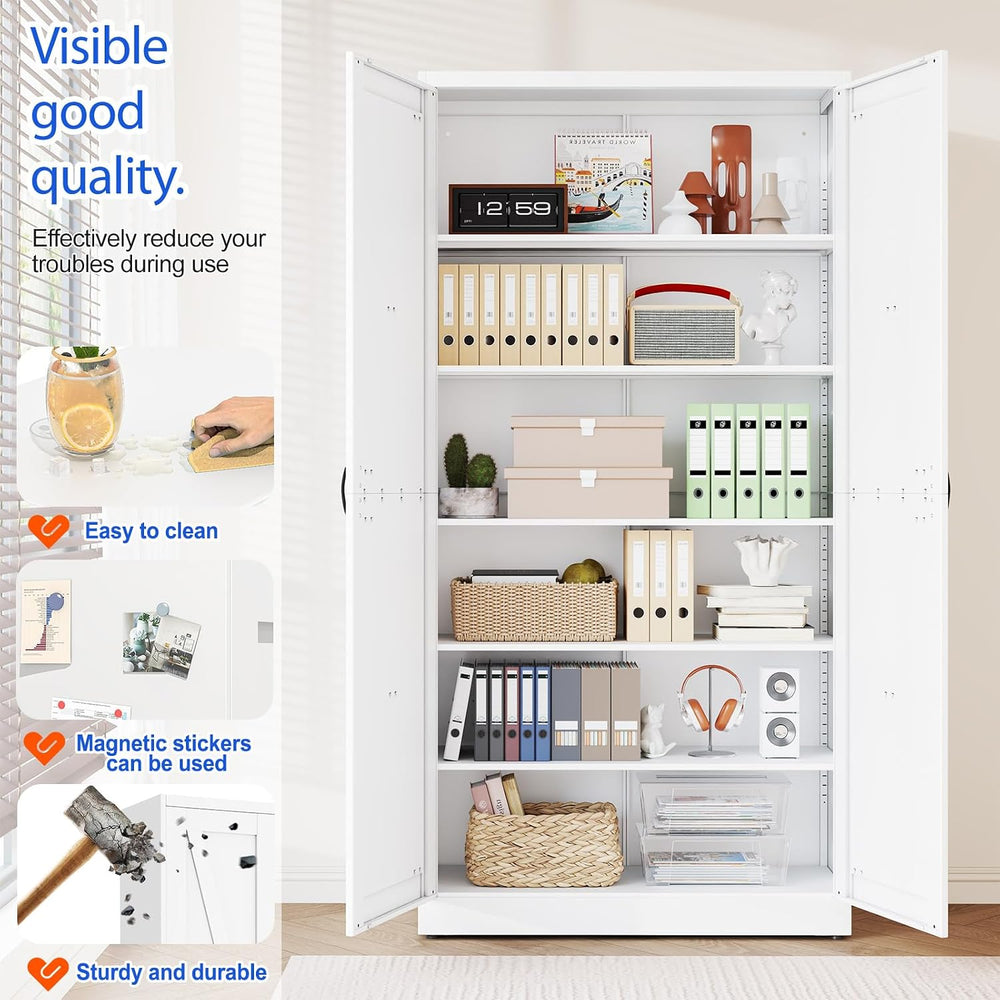 79" Tall New Update Kitchen Pantry Cabinet, Metal Storage Cabinet