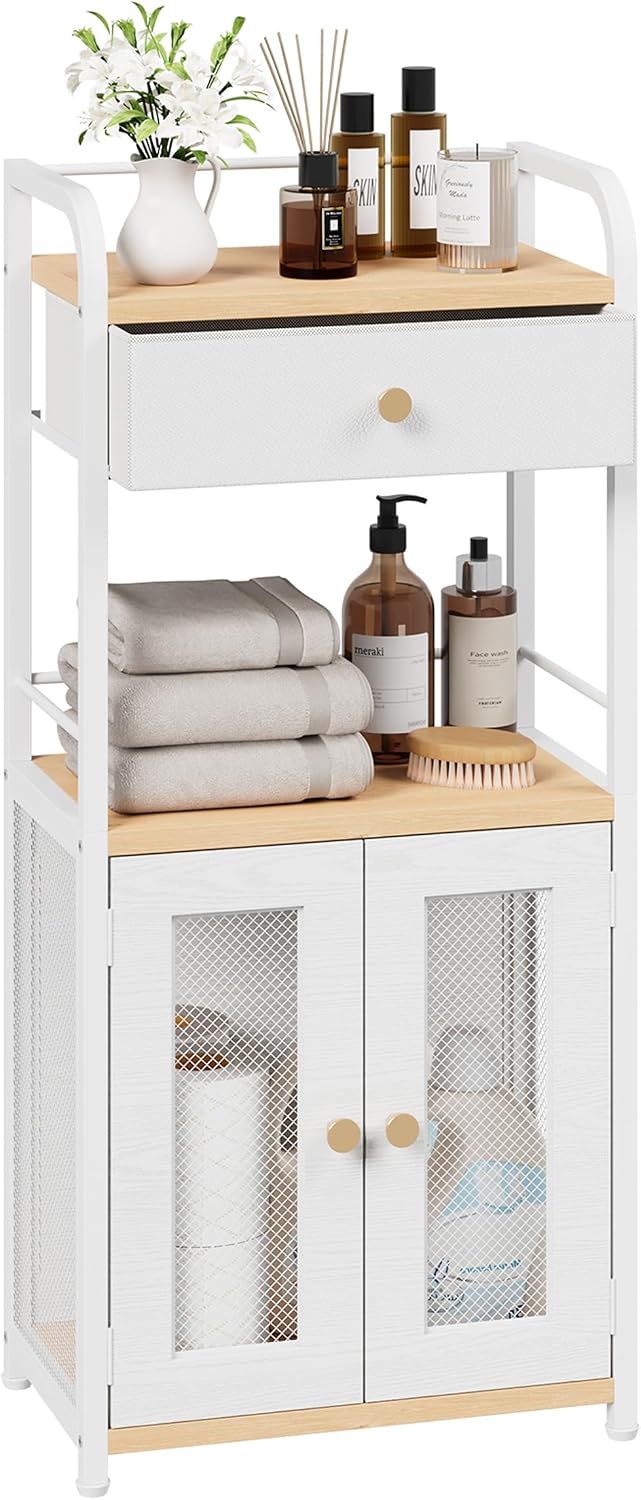 SWTYMIKI 14.57"x32.28" Bathroom Storage Cabinet – Freestanding Stor...