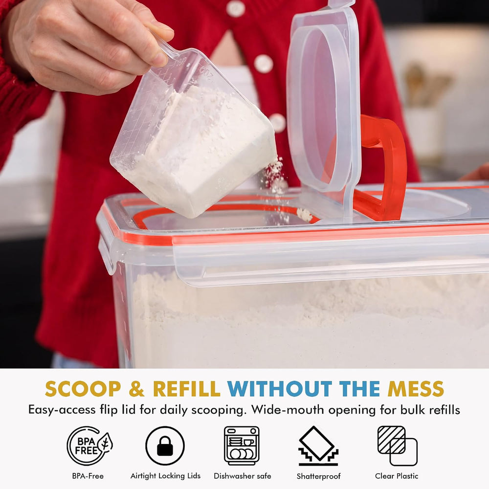 Shazo 2 PC (11L | 372 oz) Flour Sugar Storage Containers with Spout Lid &...