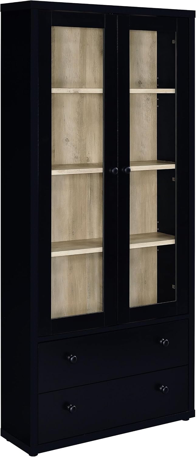 Coaster Hawthorne 31.5-Inch Display Cabinet with Storage, Black 953478