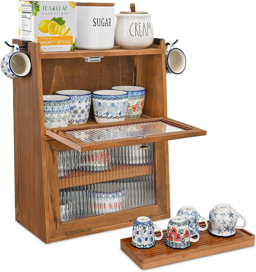 Ikee Design Wood 2-Tier Cabinet with Airflow Drying Tray