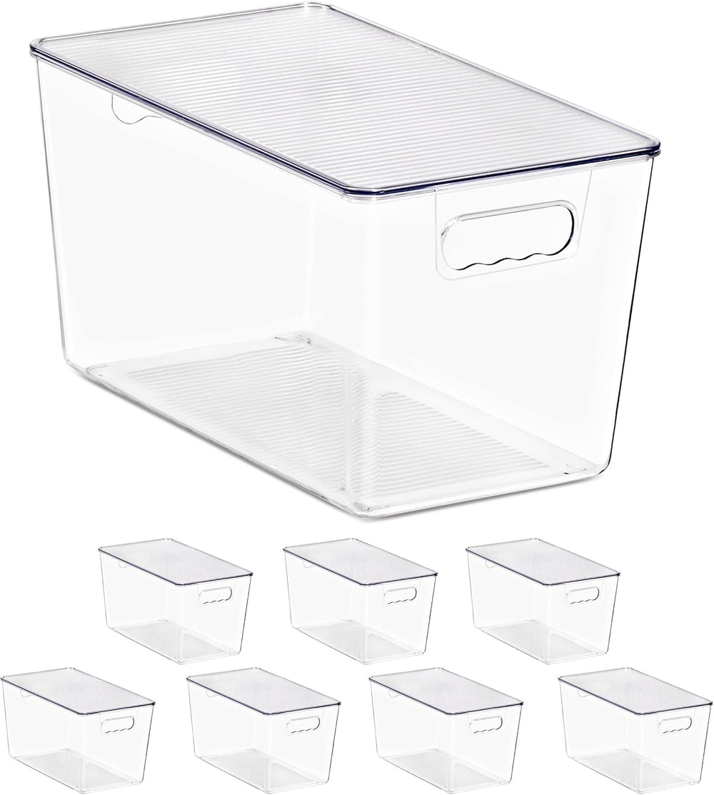 Sorbus Clear Storage Bins with Lids for Kitchen (Extra Large, 8 Pack)